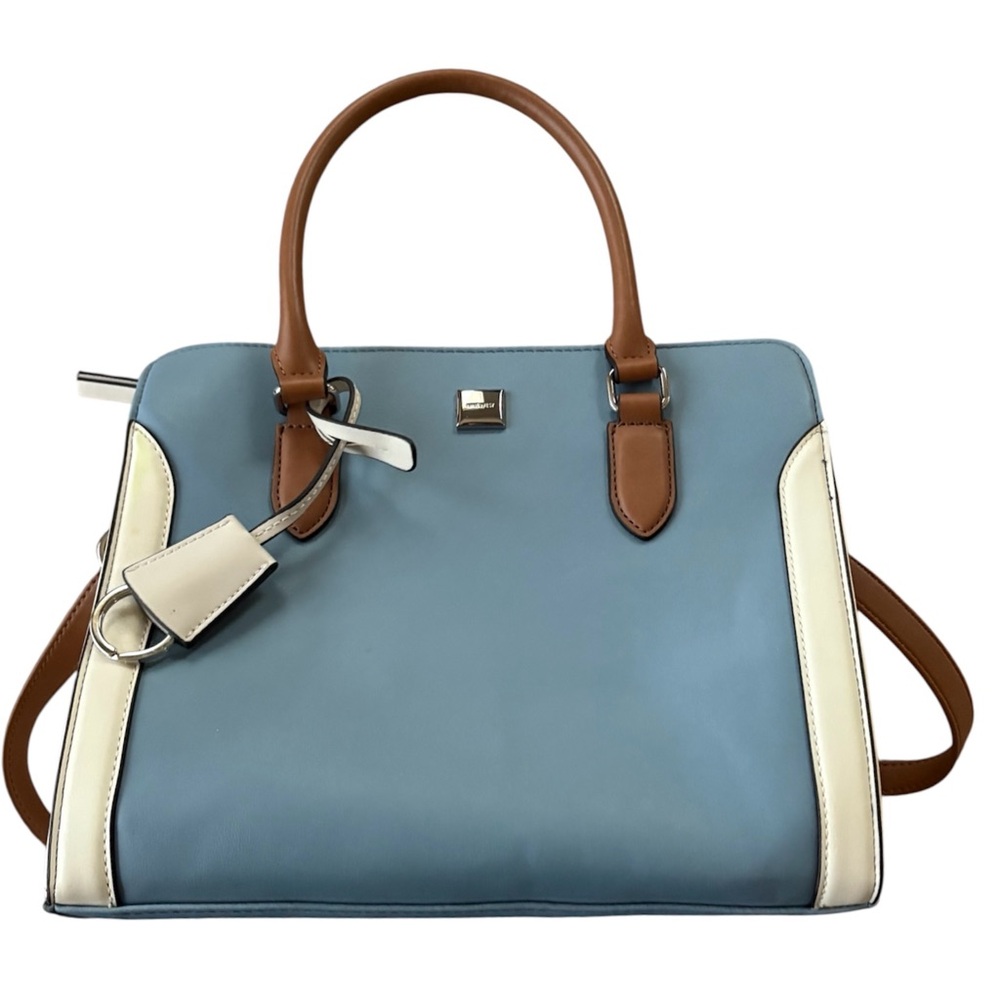 Nine West leather-like Blue and Cream Handbag